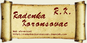 Radenka Koronsovac vizit kartica